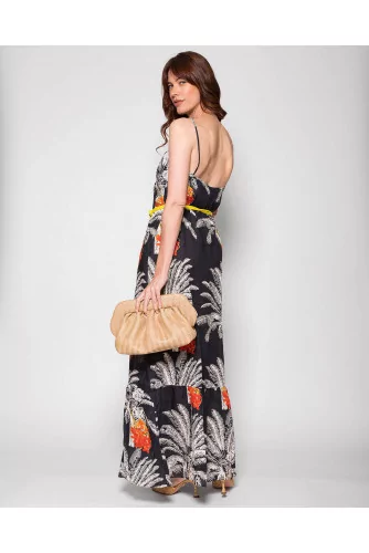 Achat La Polera - Linen dress with straps and palm print - Jacques-loup