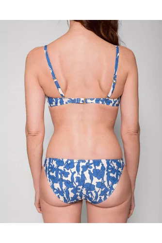 Two-piece jersey swimsuit with floral print