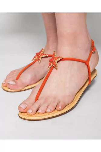 Seastar - Suede sandals with sea star jewel