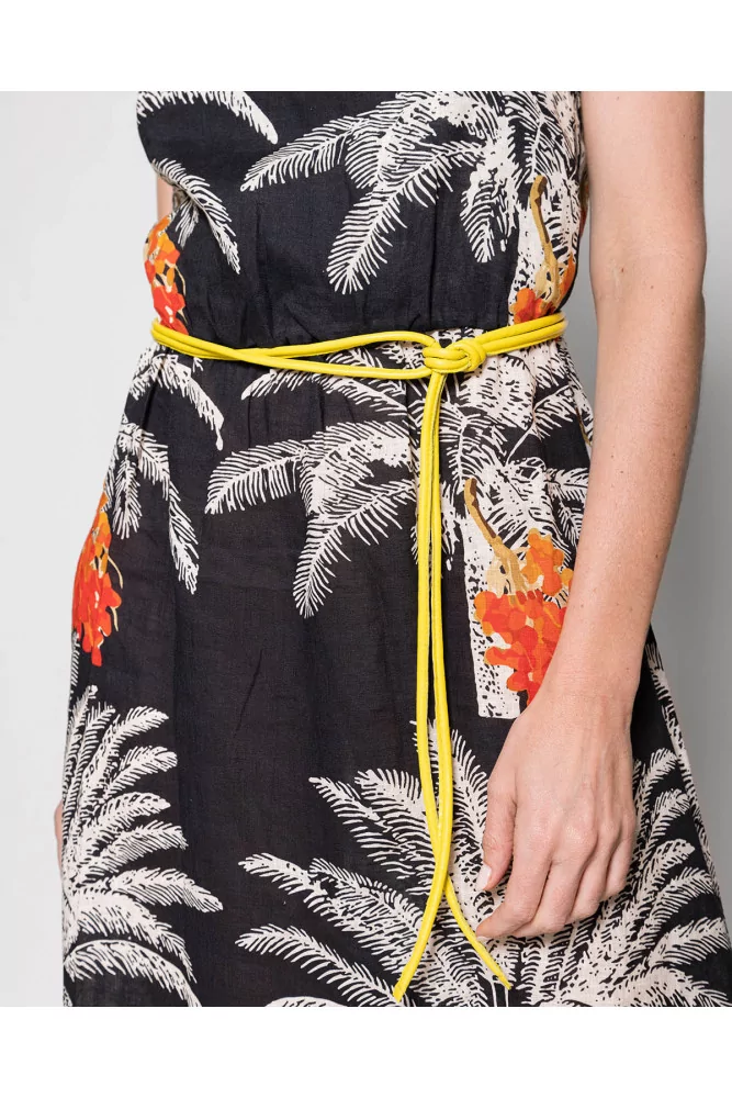Jacques Loup - Ceinture très fine en cuir nappa - 263 cm - jaune