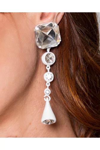 Achat Twinkle - Long earrings with 3 crystals - Jacques-loup