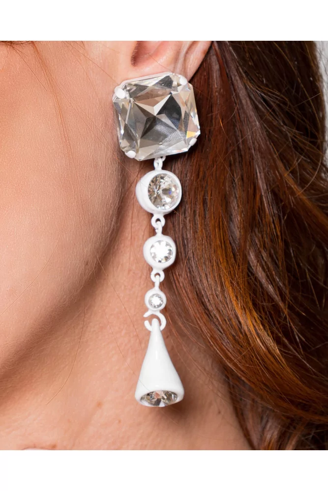 Twinkle - Long earrings with 3 crystals