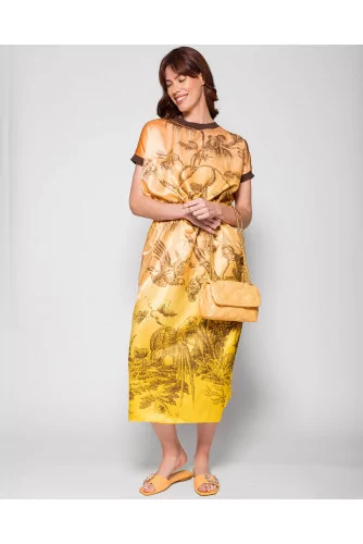 Achat Long cotton and silk dress with nature print SS - Jacques-loup