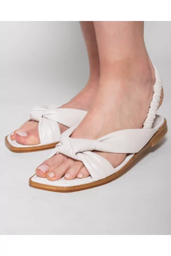Nappa leather sandals with draped bands
