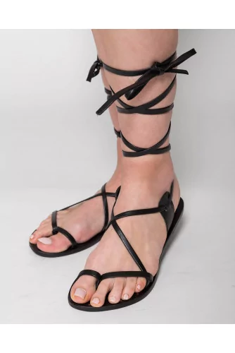Gladiator - Flat leather sandales designed by Alex Rivière
