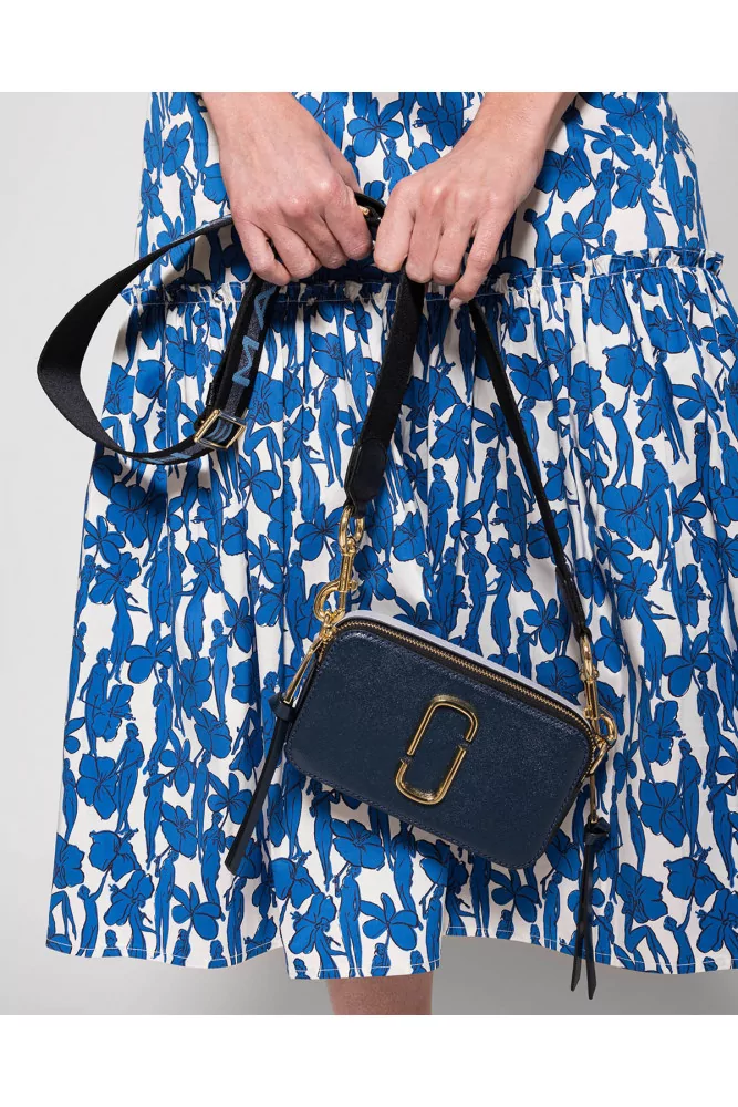 MARC JACOBS SNAPSHOT BAG IN BLUE LEATHER