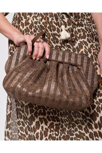 Large clutch bag made of eco-responsible raffia