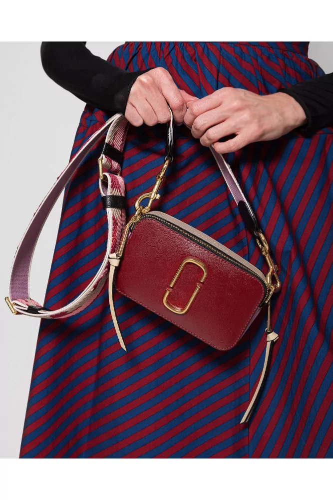 Marc Jacobs - Snapshot - Sac en cuir imprimé avec bandoulière - Bordeaux