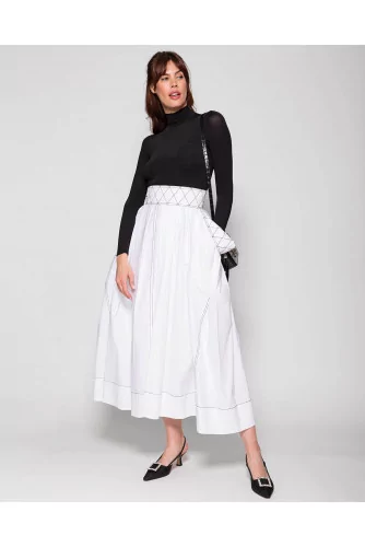 Achat Long cotton poplin skirt with large pockets - Jacques-loup