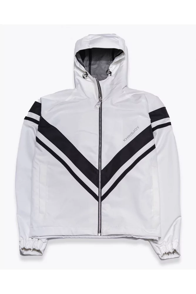 Oversized nylon jacket with V design