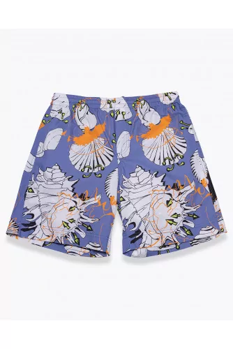 Cotton shorts with shell print