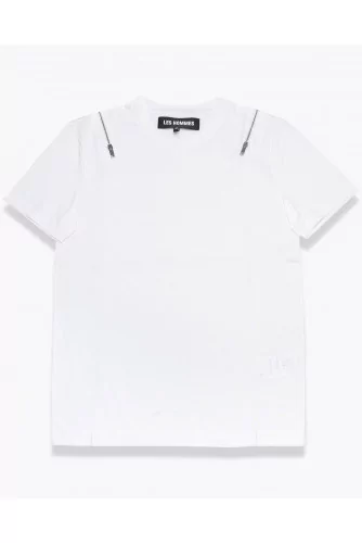 T-shirt en jersey coton avec zip aux épaules