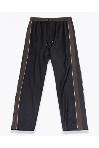 Pantalon droit en laine et nylon