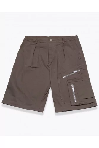 Cotton bermuda cargo with metal zip