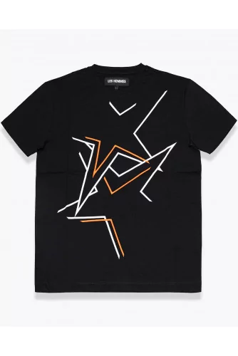 Achat Cotton jersey T-shirt with geometric print and embroidery - Jacques-loup