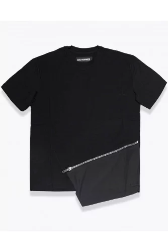 Achat T-shirt en jersey coton avec empiècement en nylon et zip - Jacques-loup