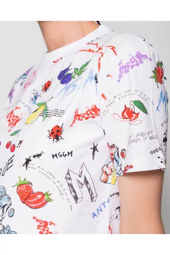 Achat T shirt en jersey coton avec imprimé multicolore - Jacques-loup