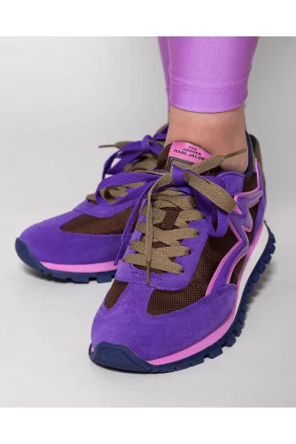 The Jogger - Baskets en croûte de cuir avec double laçage et M stylé