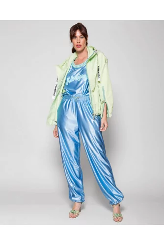 Oversize satin jogging pants