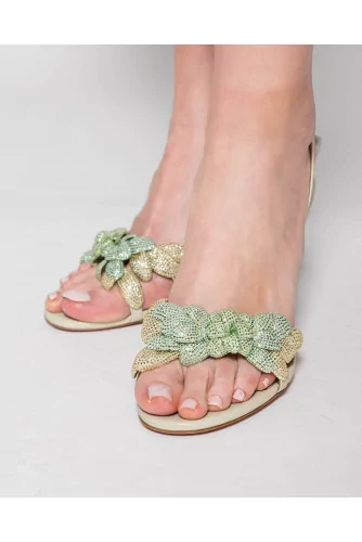 Achat Leather and suede sandals with rhinestones 75 - Jacques-loup