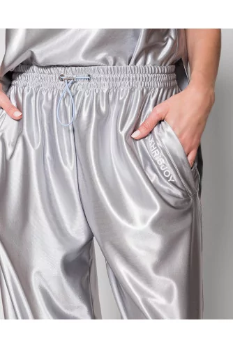 Oversize satin jogging pants