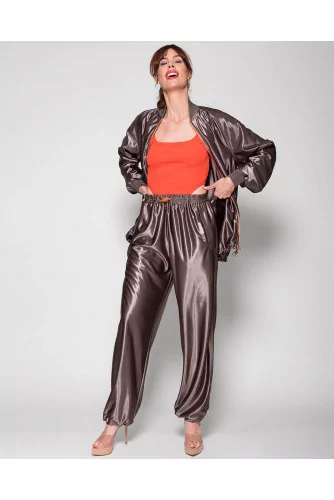 Oversize satin jogging pants