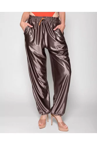 Oversize satin jogging pants