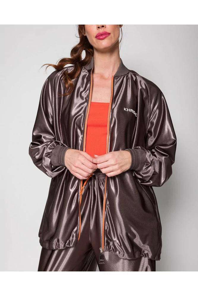 Khrisjoy - Veste de jogging oversize en satin ML M Marron