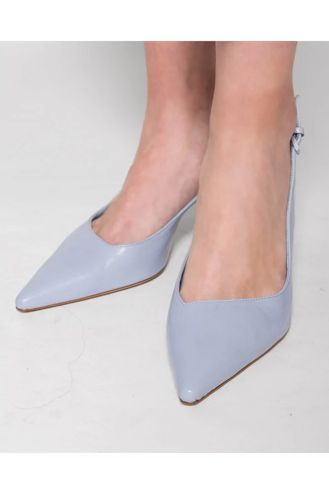 Jacques Loup - Découpés en cuir nappa avec brides arrière 65 36 1/2 bleu