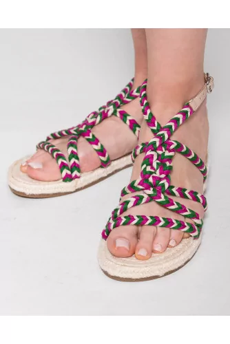 Flat braided rope sandales
