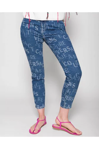 Skinny stretch cotton jeans with logo