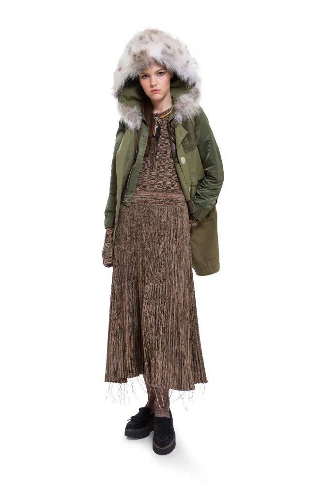 Mihara Yasuhiro - Manteau avec capuche et patchwork design 40 kaki