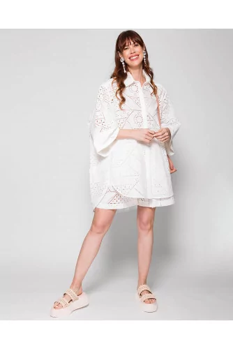 Achat Cotton shirt dress with English embroidery - Jacques-loup