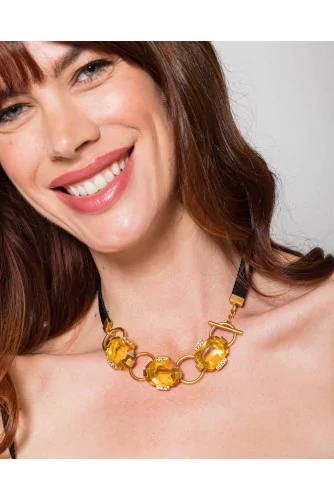 Achat Necklace with golden stones - Jacques-loup