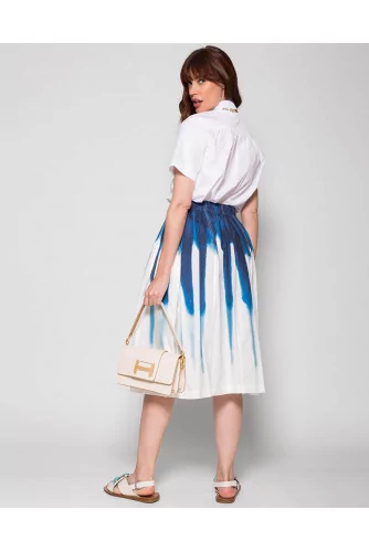 Flounced skirt in cotton poplin