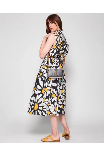 Cotton poplin skirt with daisy print