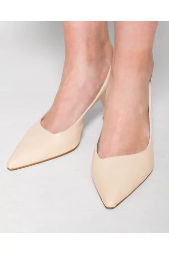 Nappa leather cut shoes with pointed toe 65