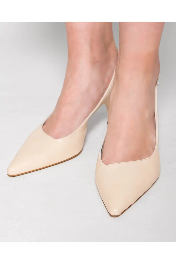 Jacques Loup - Découpés en cuir nappa avec bout pointu 65 36 1/2 beige