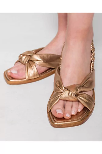 Nappa leather sandals with draped bands