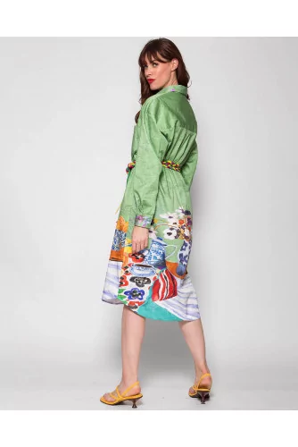 Achat Poplin cotton skirt dress with impressionist print LS - Jacques-loup
