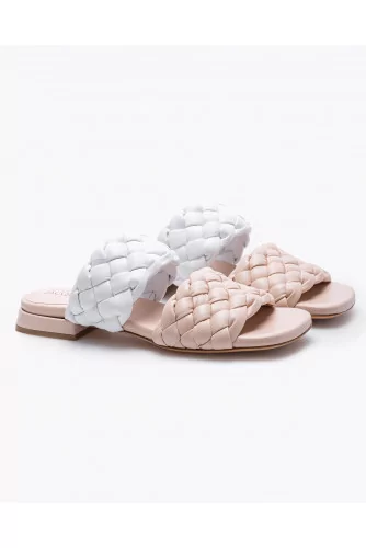 Achat Leather mules with braided strips 15 - Jacques-loup