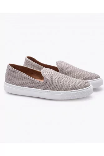 Achat Woven leather and suede slip-ons - Jacques-loup