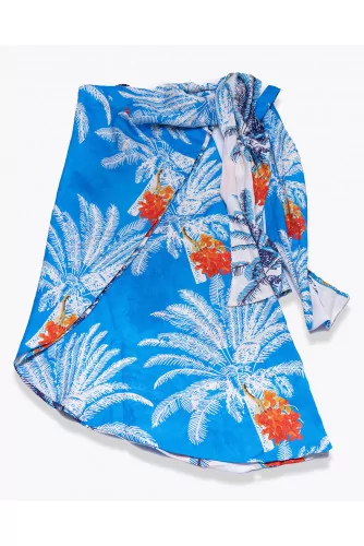 Capurgana Skirt - Reversible linen sarong with palm print