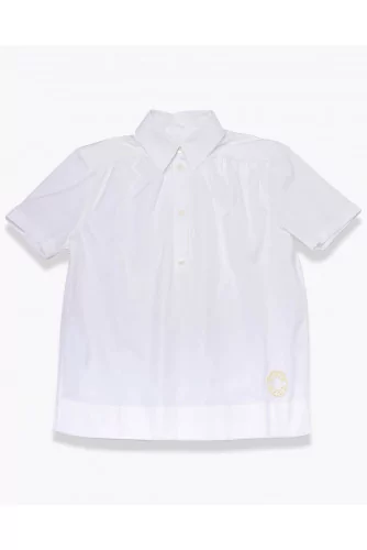 Poplin shirt with embroidered logo