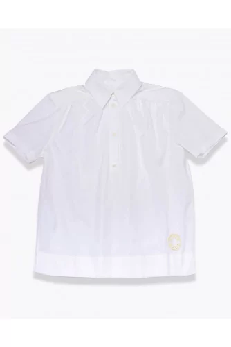 Chemise en popeline avec logo brodé