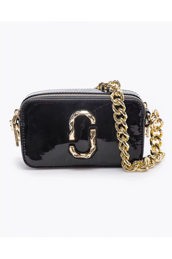 Snapshot of Marc Jacobs - Black rectangular bag made of patent leather with  gold colored logo for women