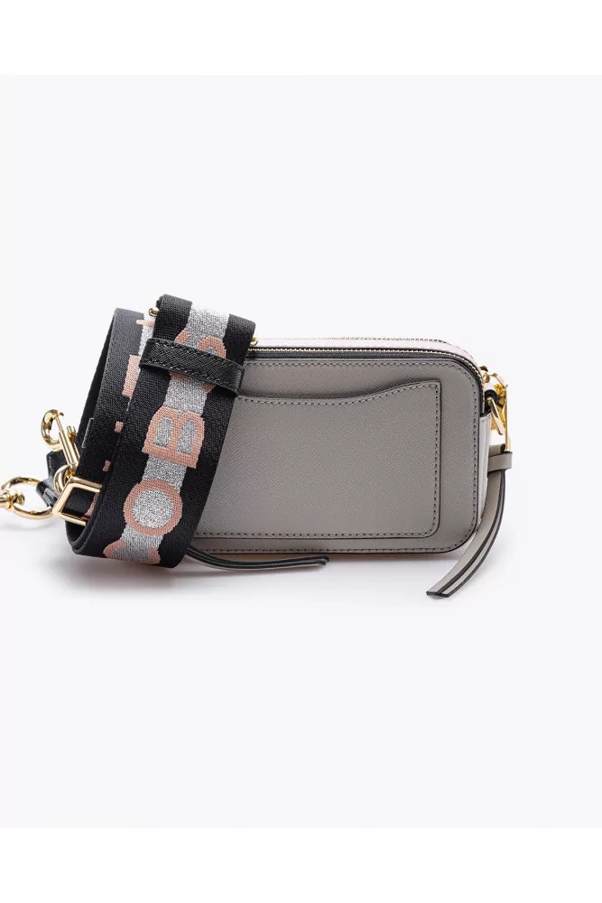 Snapshot of Marc Jacobs - Grey and pink leather bag with zippers