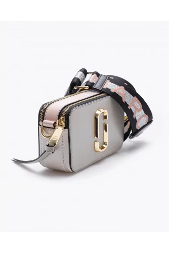 Snapshot of Marc Jacobs - Grey and pink leather bag with zippers and  shoulder strap for women