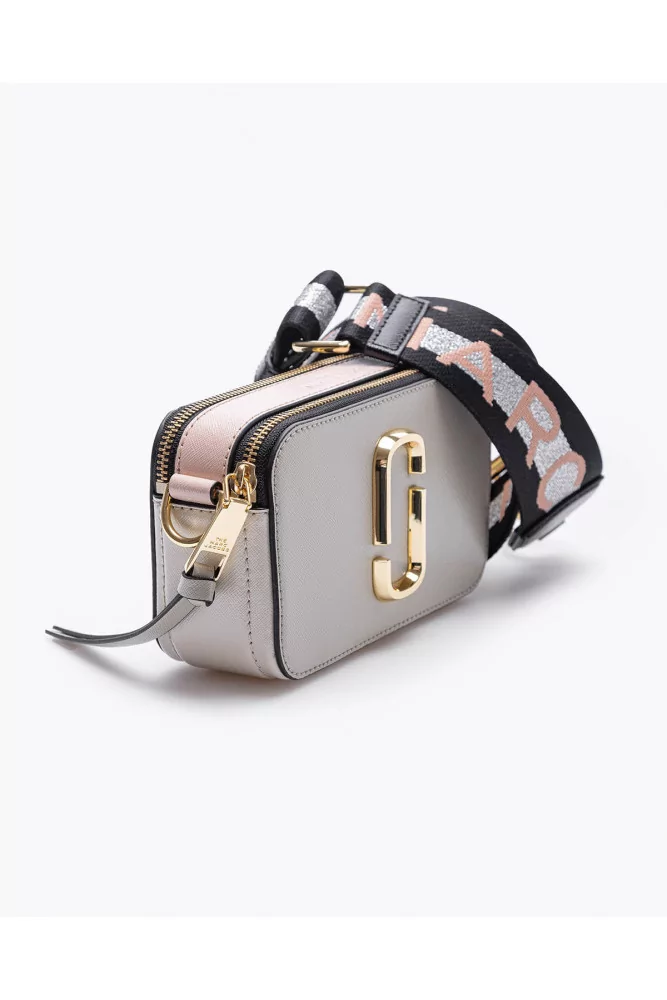 Snapshot of Marc Jacobs - Grey and pink leather bag with zippers