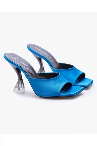 Open-toe satin mules 90